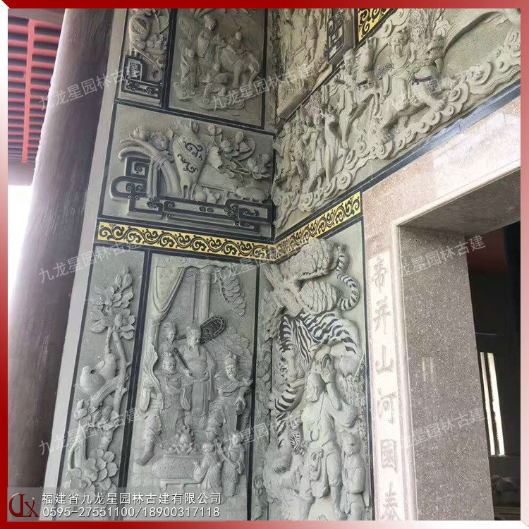 寺廟門(mén)面浮雕圖片
